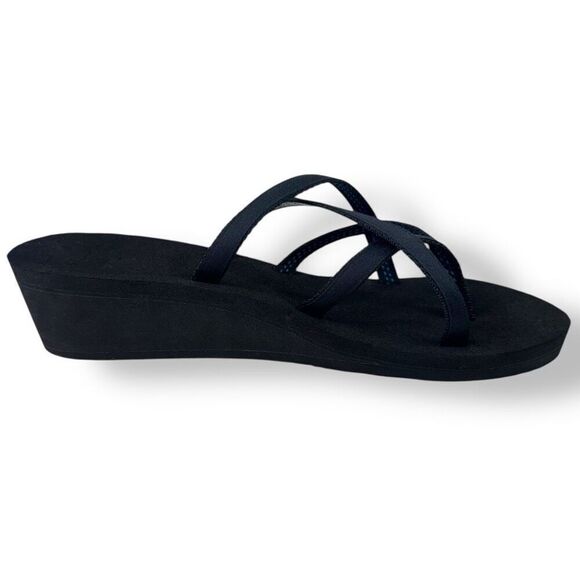 Teva 1000099 Mush Mandalyn Wedge Ola 2 Sandals Black Flip Flop Toe Post Women 10 - Picture 5 of 12